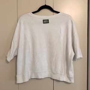 Daily Drills towel terry cropped crew in white